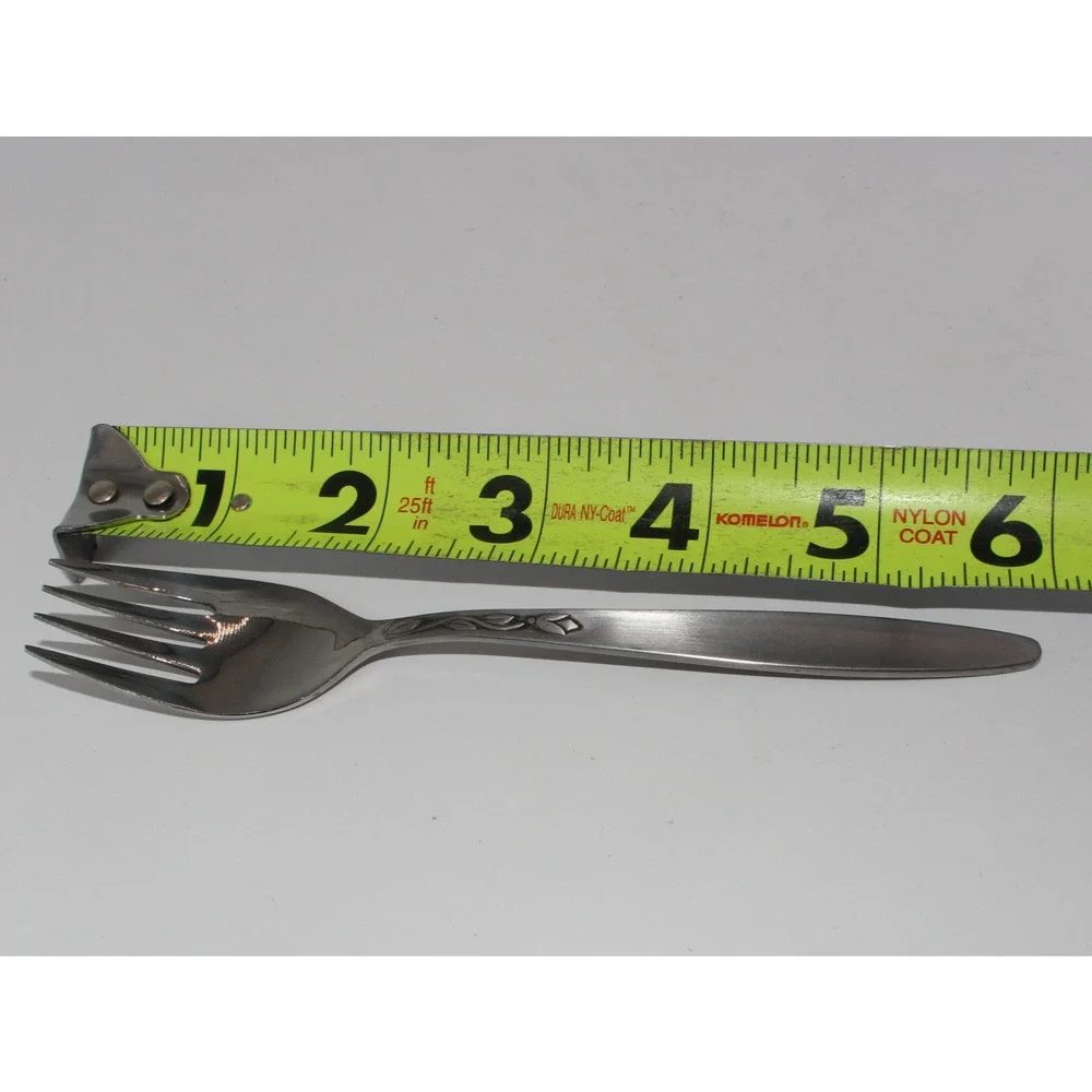 Vintage Set of 4 Amefa Tulip Time pattern stainless salad forks Holland 5 7/8